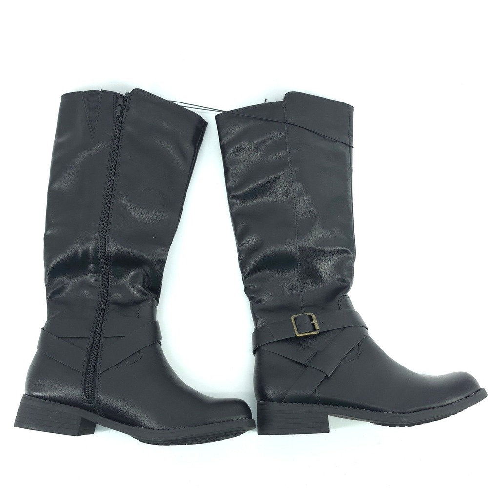 Blue Sol Jamie Black Knee High Riding Boots Womens Size 7 Buckle Detail New
